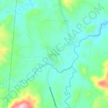 Topografische Karte San Jose, Höhe, Relief