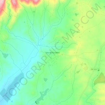 Topografische Karte Vale de Pousadas, Höhe, Relief