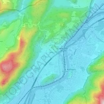 Topografische Karte Hippbichl, Höhe, Relief