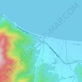 Topografische Karte Pancian, Höhe, Relief