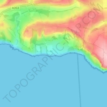 Topografische Karte Ringstead, Höhe, Relief