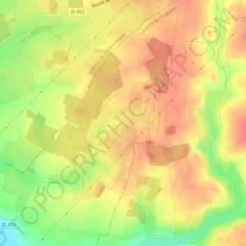 Topografische Karte Rimbauval, Höhe, Relief