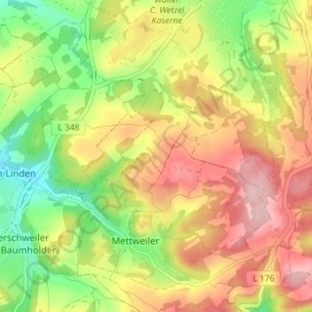 Topografische Karte Eschelbacherhof, Höhe, Relief
