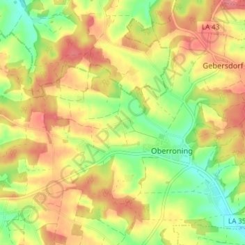 Topografische Karte Plunderdorf, Höhe, Relief
