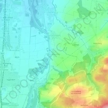 Topografische Karte Windpassing, Höhe, Relief