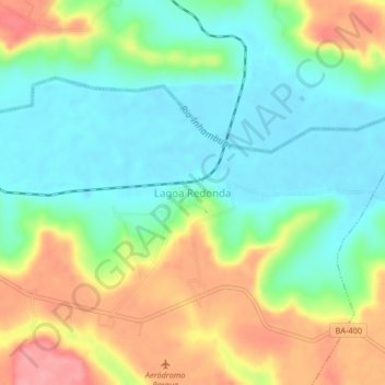 Topografische Karte Lagoa Redonda, Höhe, Relief