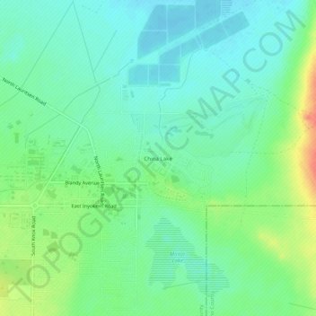 Topografische Karte China Lake, Höhe, Relief