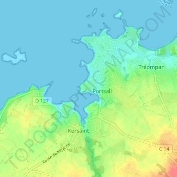 Topografische Karte Mon Repos, Höhe, Relief