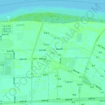 Topografische Karte 三圩, Höhe, Relief