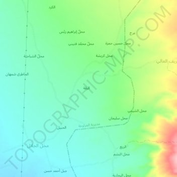 Topografische Karte Ar Raqqah, Höhe, Relief
