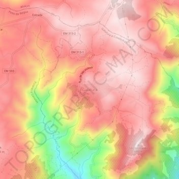 Topografische Karte Galafura, Höhe, Relief