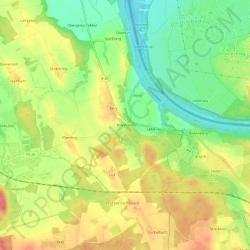 Topografische Karte Kolomann, Höhe, Relief
