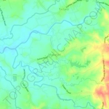 Topografische Karte Masalipit, Höhe, Relief