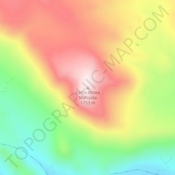 Topografische Karte Cerro Batea Mahuida, Höhe, Relief