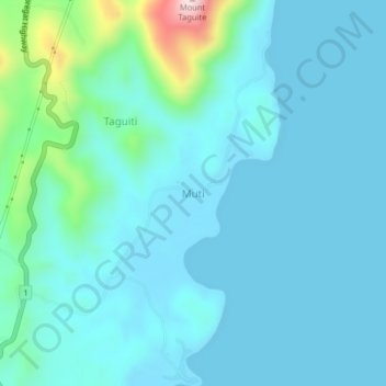 Topografische Karte Muti, Höhe, Relief