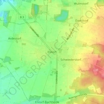Topografische Karte Elstorf, Höhe, Relief