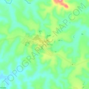 Topografische Karte Tsiazompaniry, Höhe, Relief