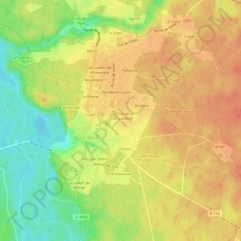 Topografische Karte La Houna, Höhe, Relief