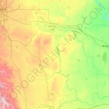 Topografische Karte Vulcan, Höhe, Relief
