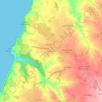 Topografische Karte Bolembre, Höhe, Relief