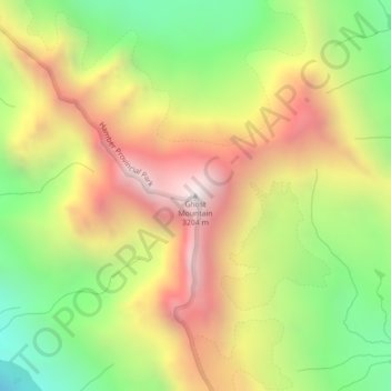 Topografische Karte Ghost Mountain, Höhe, Relief