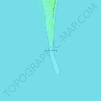 Topografische Karte Point Pelee, Höhe, Relief