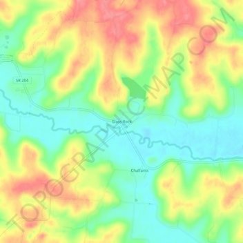 Topografische Karte Glass Rock, Höhe, Relief