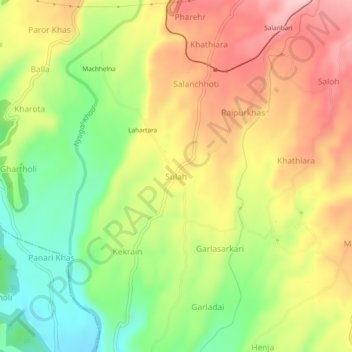 Topografische Karte Sulah, Höhe, Relief
