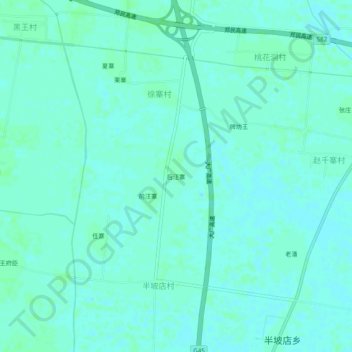 Topografische Karte 后汪寨, Höhe, Relief