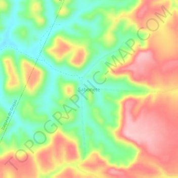 Topografische Karte Sabonete, Höhe, Relief