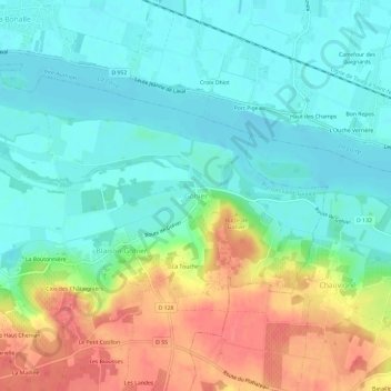 Topografische Karte Gohier, Höhe, Relief