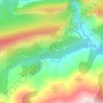 Topografische Karte Le Collet, Höhe, Relief