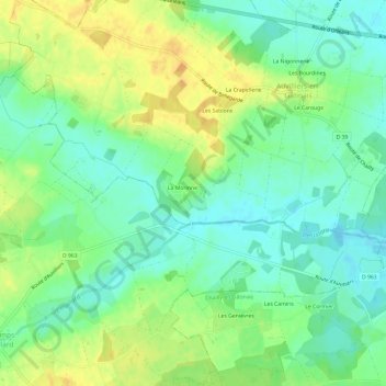 Topografische Karte La Morrine, Höhe, Relief