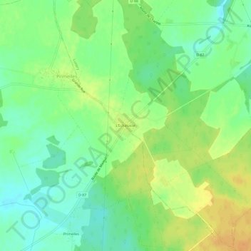 Topografische Karte L'Echalusse, Höhe, Relief