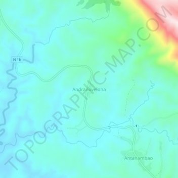 Topografische Karte Andranovelona, Höhe, Relief