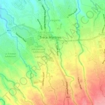 Topografische Karte Luciano, Höhe, Relief