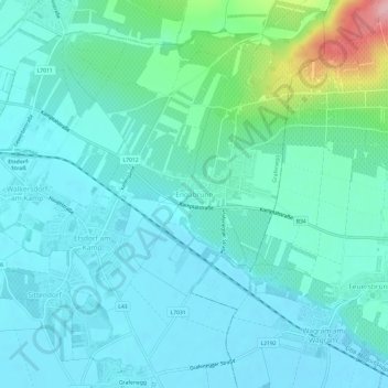 Topografische Karte Engabrunn, Höhe, Relief