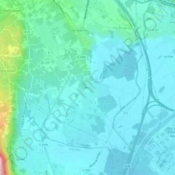 Topografische Karte Murs, Höhe, Relief