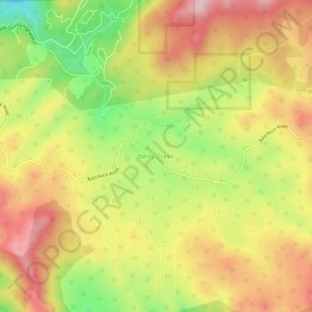 Topografische Karte Berry Creek, Höhe, Relief