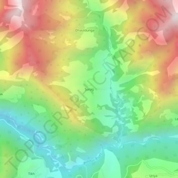Topografische Karte Sorag, Höhe, Relief
