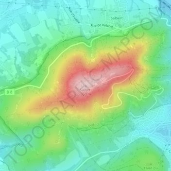 Topografische Karte Salbert, Höhe, Relief