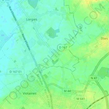 Topografische Karte Le Bourg, Höhe, Relief