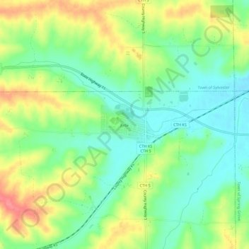 Topografische Karte Juda, Höhe, Relief