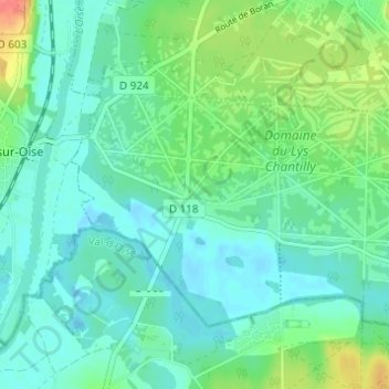 Topografische Karte Le Lys, Höhe, Relief