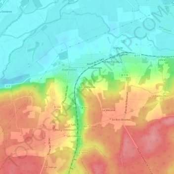 Topografische Karte Les Rochettes, Höhe, Relief