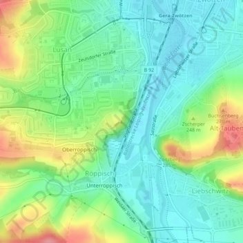 Topografische Karte Heeresberg, Höhe, Relief