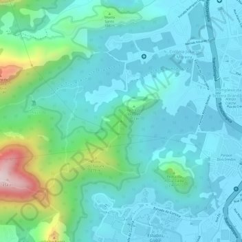 Topografische Karte Pico do Urubu, Höhe, Relief