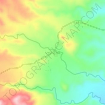 Topografische Karte Antsakoabe, Höhe, Relief