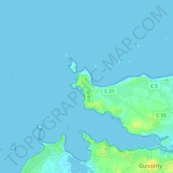Topografische Karte Neiz Vran, Höhe, Relief