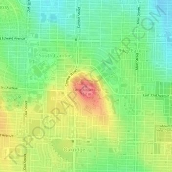Topografische Karte Little Mountain, Höhe, Relief